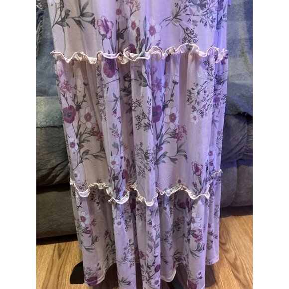 Kate & Lily Floral Maxi Dress Tiered 14W Cottage Prairy Core Romantic Chiffon - Picture 3 of 8